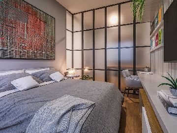 sala com biombo